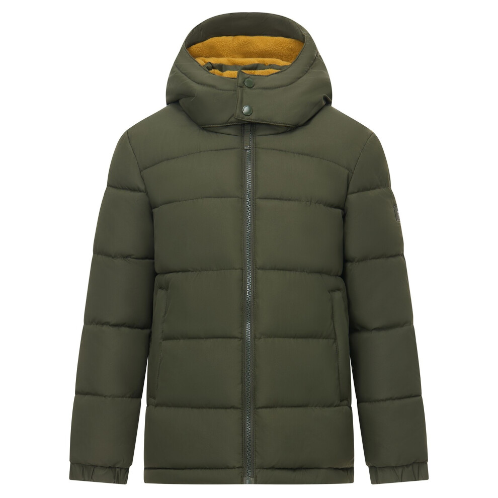 Regatta Rover Padded Jacket for Boys, Tan, 15-16 Years, Quilted Fleece Lined Winter Coat with Hood - Image 3