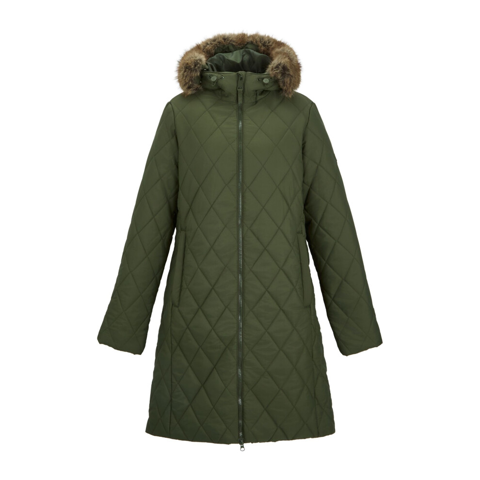 Regatta Women's Dark / Fionne Long Length Jacket - Khaki - 26 Uk - Khaki - 100% Mixed - Image 2
