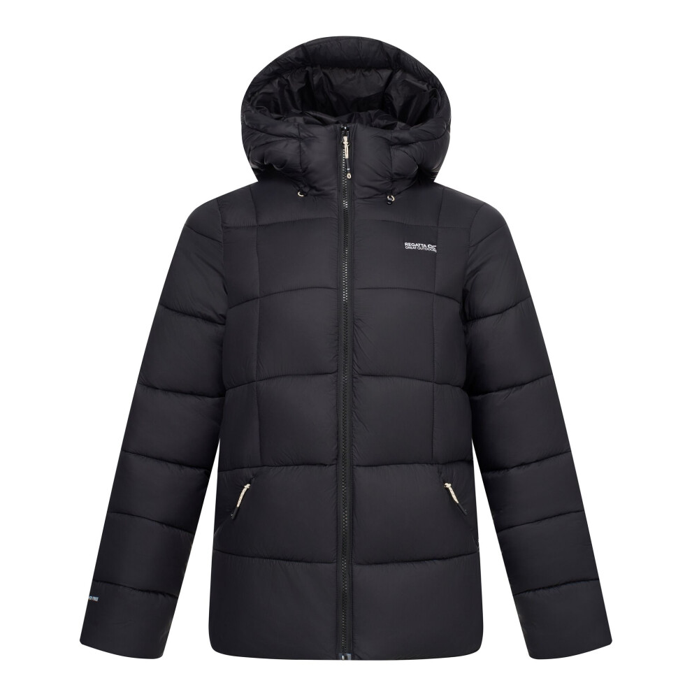 Regatta Eyre Women's Padded Jacket, Black, Size 14, Lightweight Quilted Coat with Hood and Water Repellent Finish - Image 3
