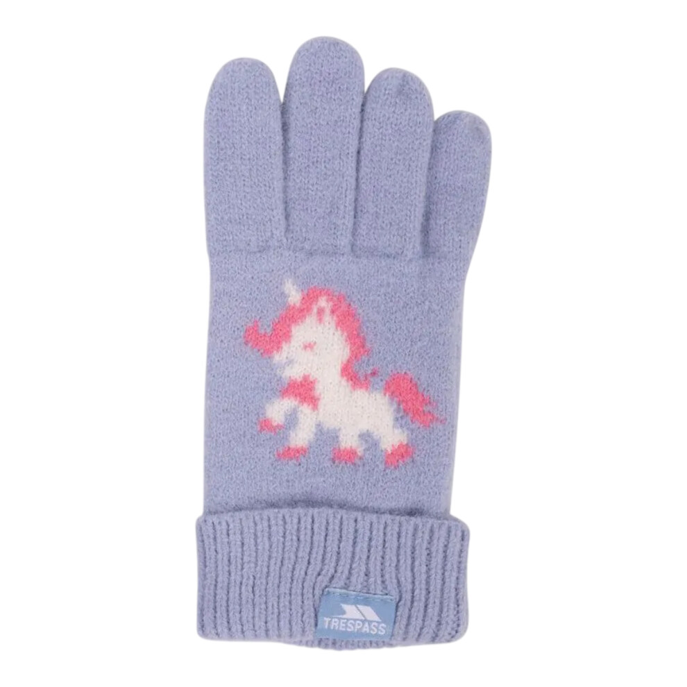 Trespass (8-10 Years, Light Blue) Danica Knitted Unicorn Winter Gloves