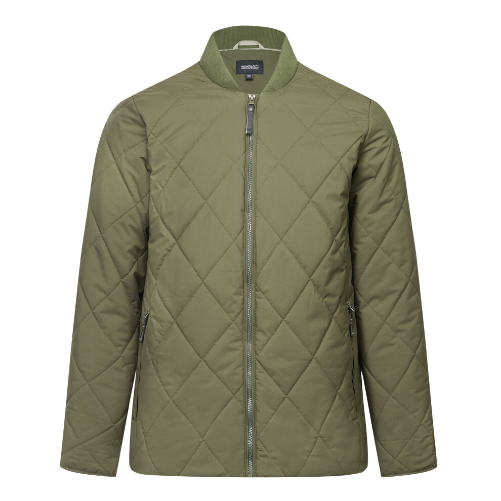 Regatta Men's Harvin Quilted Jacket, Green, Size L, Insulated Water Repellent Padded Coat - Image 3