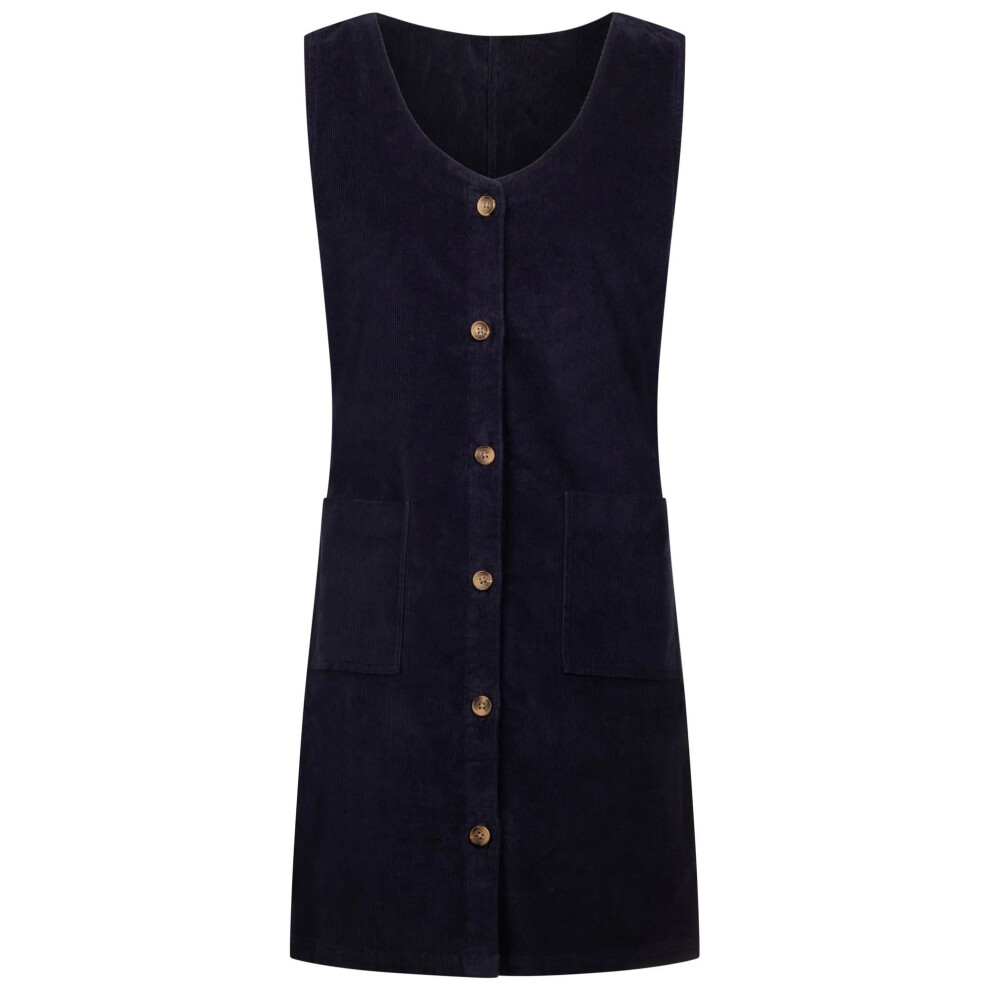 Trespass Women's Tarissa Corduroy Pinafore Dress in Navy | Size: 18 - Image 2