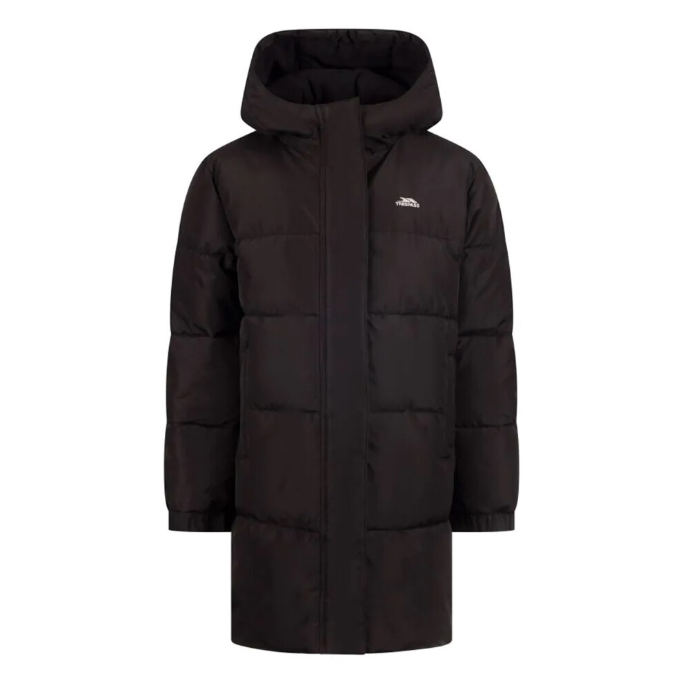 Trespass Unisex Black Northridge Long Length Padded Jacket In | : Size 11-12 Years - Image 2