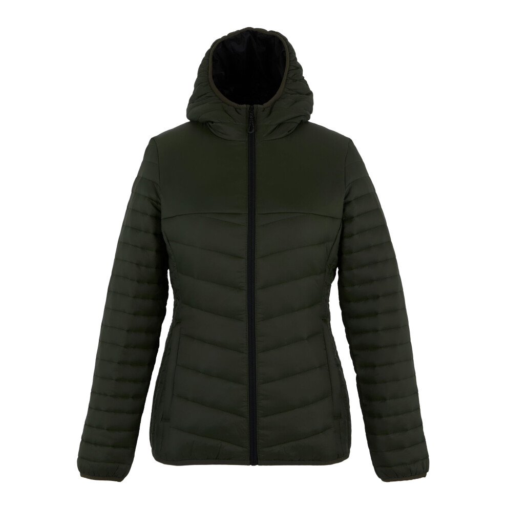 Regatta (10 Uk, Dark Khaki/Black) Womens/Ladies Loft Lite Baffled Hybrid Jacket