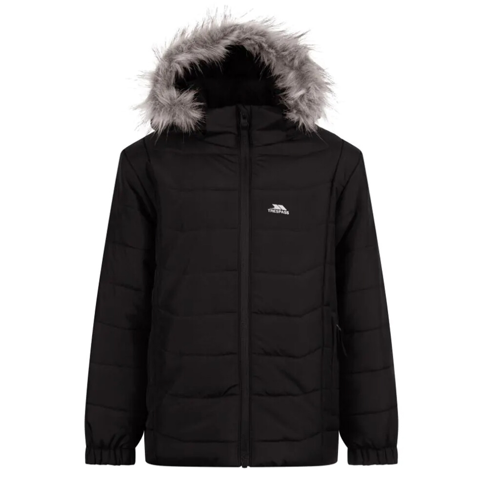 Trespass Men's Black Belcrest Padded Jacket - 5-6 Years - 100% Polyester - Image 2