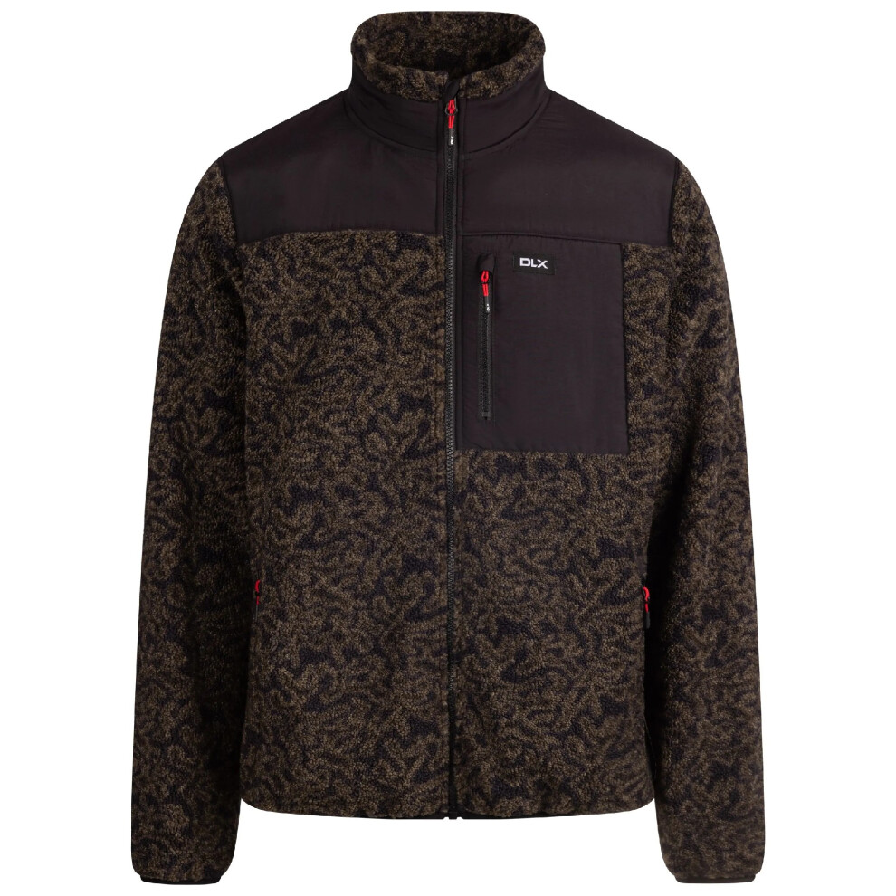 Trespass Men's Black/Green Gordon Camo Dlx Fleece Jacket - L - 100% Polyester - Image 2