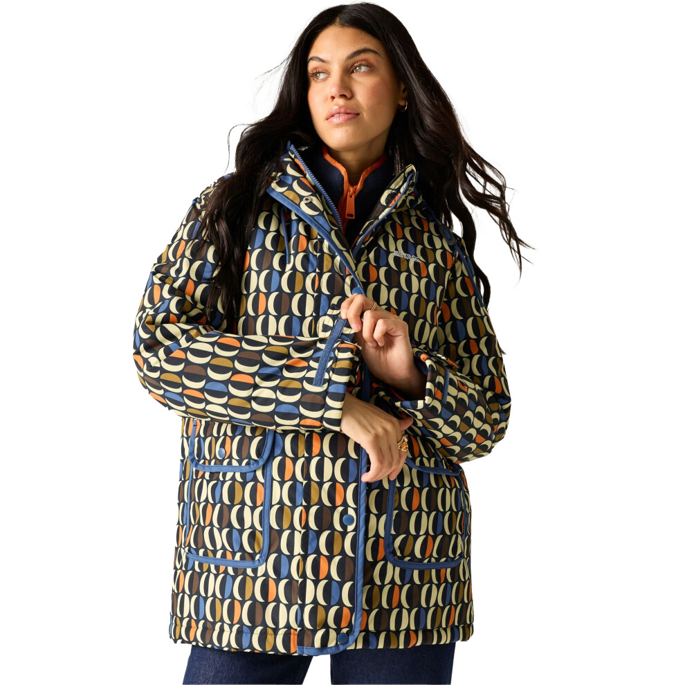 Regatta Women's / Orla Kiely Oval Insulated Waterproof Jacket - Navy/Multicoloured - 12 Uk - Navy/Multicoloured - 62% Polyester/38% Recycled Polyester - Image 2
