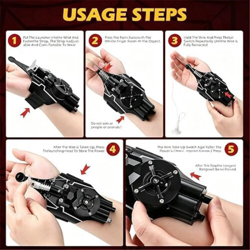 Electric Web String Launcher Toy,Retractable Web Shooter Prop with Electric Rewind Function 2