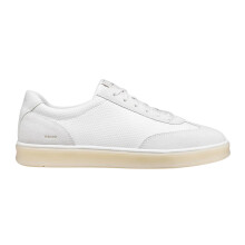 (9 UK, White/Off White) Geox Mens Renan Leather Trainers