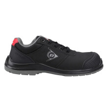 (9 UK, Black/Red) Dunlop Mens First One Adv-Evo Action Leather Low Safety Shoes