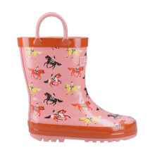 (8 UK Child, Pink/Red) Cotswold Childrens/Kids Puddle Horse Wellington Boots