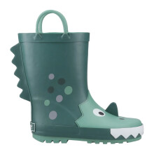 (6 UK Child, Green) Cotswold Childrens/Kids Dinosaur 3D Wellington Boots