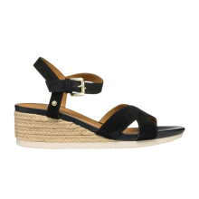 (7.5 UK, Black) Geox Womens/Ladies Ischia Rope Detail Leather Sandals