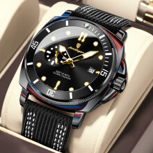 (Black)Mens Quartz Watch With Alloy Case And Luminous Light Design For Casual Style