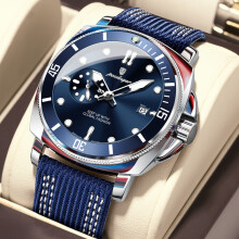 (EUSilverBlue)Mens Quartz Watch With Alloy Case And Luminous Light Design For Casual Style