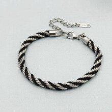 (Silver Black)Joias femininas de aço titânio com formato geométrico estilo superfície galvanizada