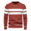 (Red,M)Herren Herbst Pullover mit Colorblocking und Streifendesign für Freizeit täglich 1