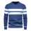 (Navy,M)Herren Herbst Pullover mit Colorblocking und Streifendesign für Freizeit täglich 1
