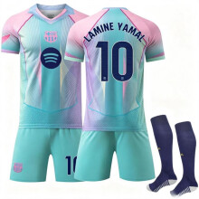 (Matches the image, 26) Barcelona Special Edition Green Jersey Yamal Special Edition Barcelona Football Jersey Fan Apparel Soccer Shirt