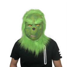 (Mask,One size)Santa Grinch Cosplay Kostüm Wie der Grinch Weihnachten Anzug Set Halloween