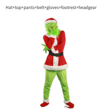 (XXL)Halloween und Weihnachten Grinch stahl Christus Cosplay Kostüm Zubehör Set