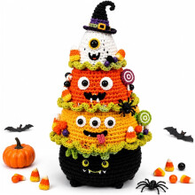 (ROYAL BLUE) Halloween Tree DIY Crochet Kit,Craft Set to Make Sparkling Pendants with Rhinestones Hemp Ropes