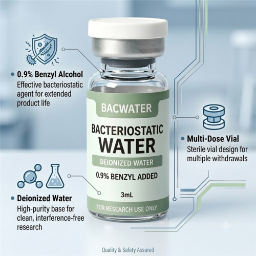 (3ml, 1 vials) Bac Water 3ml, Bacteriostatic Solution, Lab Reagent