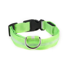 (Green,L)Pet Products Dog Led Light Collar Convenient And Practical Monochrome Polyester