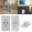 (Black(1pc))2 Packs 2 Outlet 2 Usb Port Wall Socket Charger Ac Power Receptacle Panel Plate 2