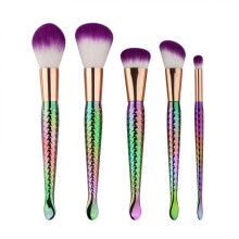 (5PCS Multicolor)Mermaid Make Up Brushes Set Foundation Eyebrow Eyeliner Blush Tool Cosmetic
