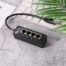 2X 4 in 1 RJ45 LAN Connector Ethernet Network Splitter Cable 1 Male to 4 LAN Port for Networking Extension Accessories