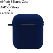 (Dark Blue)Airpods Wireless Kopfhörer Schutzhülle Set Silikon Flip Style Einfarbig