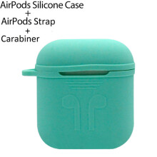 (Green)Airpods Wireless Kopfhörer Schutzhülle Set Silikon Flip Style Einfarbig