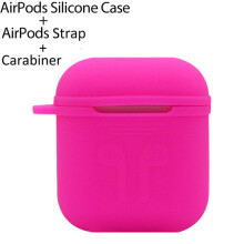 (Pink)Airpods Wireless Kopfhörer Schutzhülle Set Silikon Flip Style Einfarbig