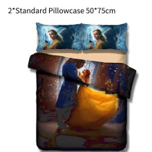 (Beauty Beast,Pillow Case)Conjunto de capa de edredom infantil solteiro desenhos animados fofo confortável