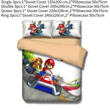 (Super Mario,Single)Conjunto de capa de edredom infantil solteiro desenhos animados fofo confortável