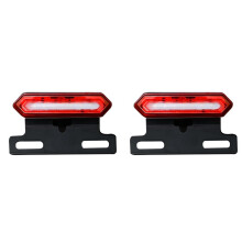 2X 48V Ebike Tail Light LED Safety Warning Rear Lamp for Electric Bicycle Waterproof SM Connector Tail Light