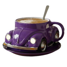 Kaffeebecher in Form von 2026, hitzebeständig, lustiger Kaffeebecher, großes Fassungsvermögen, handgefertigt, lila, für Kaffeeliebhaber