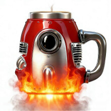 Mug fusée 2026 15 cm - Design créatif pour le café - Cadeau science-fiction - Décoration intérieure