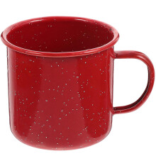 2026 5Pcs Red Enamel Coffee Mug for Home and Camping Use