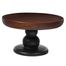 2026 Wooden Cake Stand Tray with Base for Home Storage Use Brown Classic Vintage Appeal 7.5 Inch