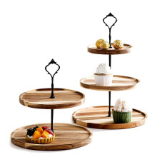2026 Wooden Tiered Tray Cup Cake Tower Stand Rustic Cupcake Stand Designed For Dessert Displays