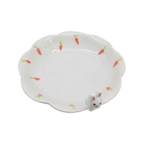 2026 White Ceramic Dinner Plate for Food Serving Tray Rabbit Shape