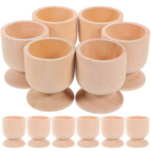 2026 15 piezas de soporte de madera para huevos de Pascua, soporte para huevos de madera, artesanía, beige, 5,00 x 4,20 x 4,80 cm