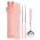 2026 Reusable Tableware Set Cartoon Office Rounded Edges Pink Stainless Steel Includes 1 Set 1