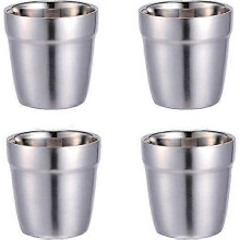 2026 4er-Set Edelstahlbecher – Wiederverwendbare Metallbecher, Premium-Wasserbecher für Camping und Partys, 2024 Ping