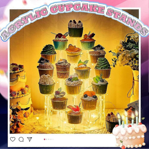 Acryl-Cupcake-Ständer (2026) für 16 Cupcakes, transparent 2