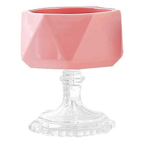 2026 Small Pink Ceramic Snack Plate for Serving 1 Footed Fruit Dish