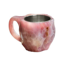 Mug à café translucide en cristal minéral imitation 2026, idéal pour la maison ou le bureau.