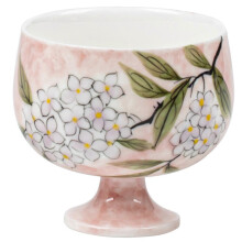 Tasse à thé vintage à pied haut, motif floral 2026, idéale pour les fêtes à la maison (1 pièce)